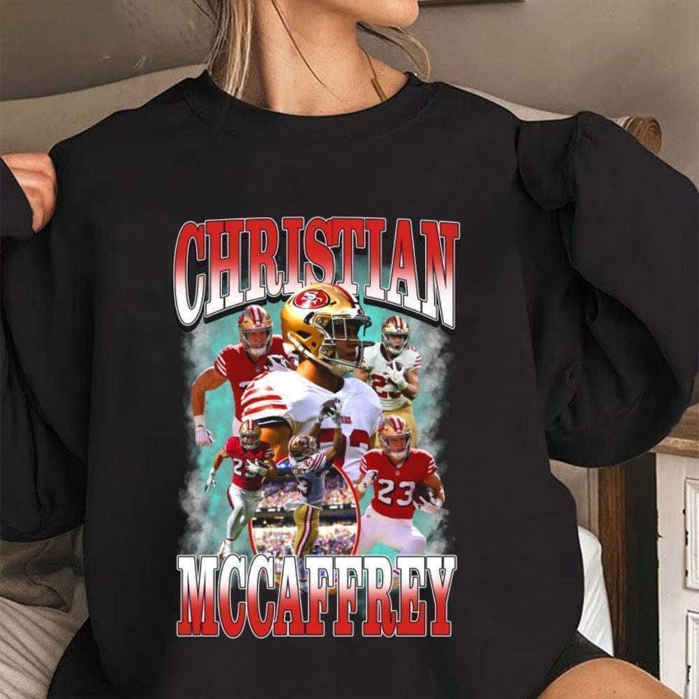 Christian Mccaffrey Football Graphic Black Color Sweatshirt